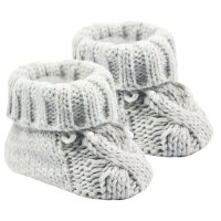 S415-G: Grey Cable Knit Bootees